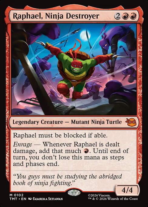 Raphael, Ninja Destroyer (102) (Foil) - Teenage Mutant Ninja Turtles - Game On