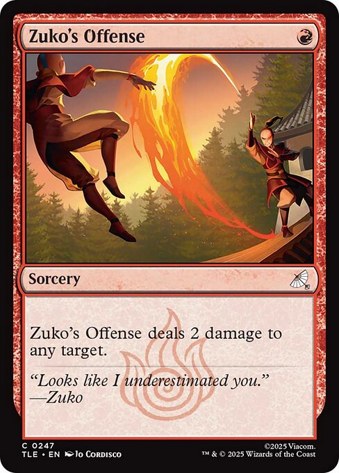 Zuko's Offense (247) (Foil) - Avatar: The Last Airbender Eternal - Game On