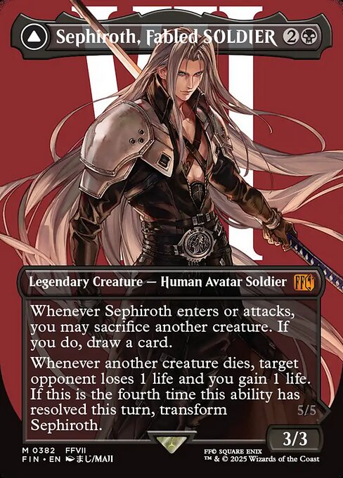 Sephiroth, Fabled SOLDIER // Sephiroth, One-Winged Angel (382) - BORDERLESS - FULL ART - Final Fantasy - Game On