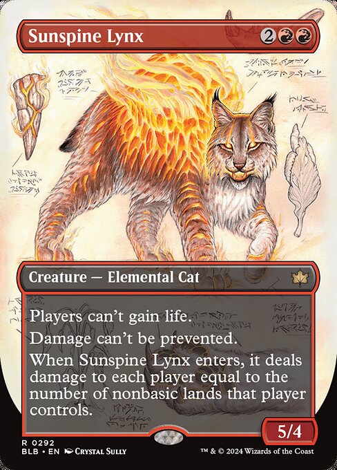 Sunspine Lynx (292) - BORDERLESS - FULL ART (Foil) - Bloomburrow - Game On