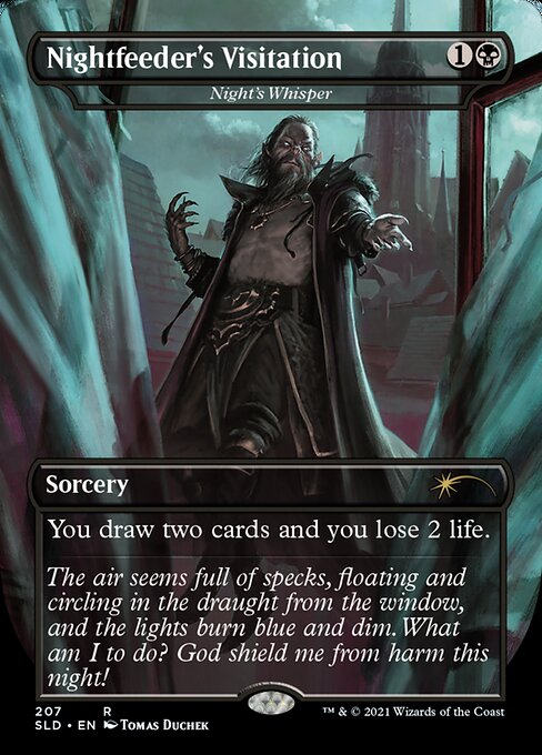 Night's Whisper (207) - BORDERLESS - FULL ART (Foil) - Secret Lair Drop - Game On