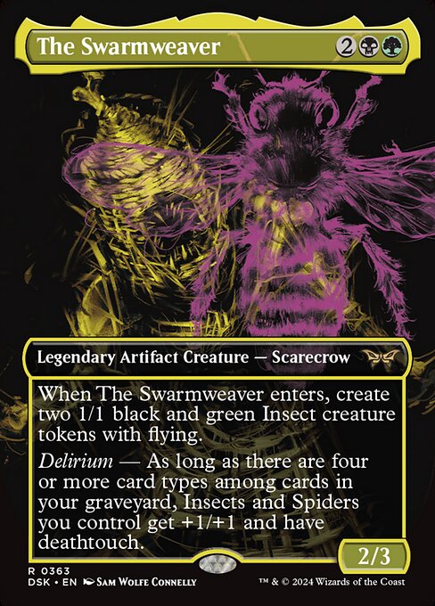 The Swarmweaver (363) - BORDERLESS - FULL ART (Foil) - Duskmourn: House of Horror - Game On