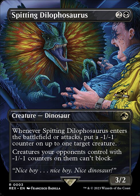 Spitting Dilophosaurus (3) - BORDERLESS - Jurassic World Collection - Game On