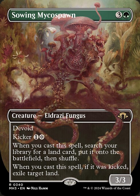 Sowing Mycospawn (340) - BORDERLESS - FULL ART - Modern Horizons 3 - Game On
