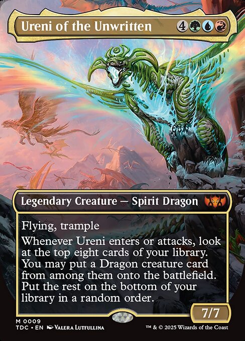 Ureni of the Unwritten (9) - BORDERLESS - FULL ART (Foil) - Tarkir: Dragonstorm Commander - Game On