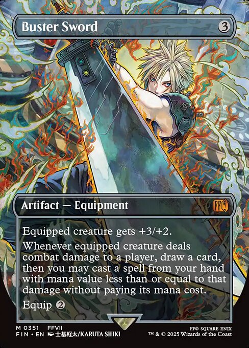 Buster Sword (351) - BORDERLESS - FULL ART - Final Fantasy - Game On