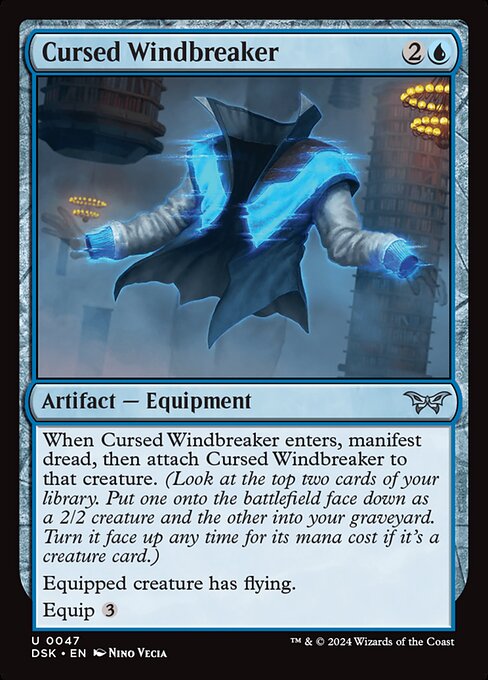 Cursed Windbreaker (47) (Foil) - Duskmourn: House of Horror - Game On