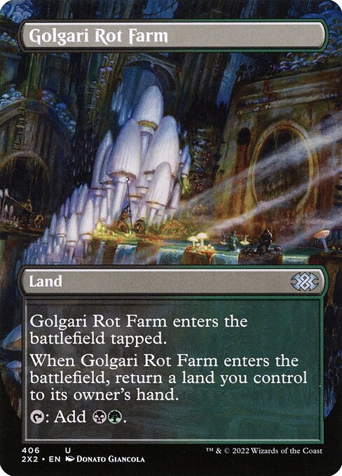 Golgari Rot Farm (406) - BORDERLESS - FULL ART (Foil) - Double Masters 2022 - Game On