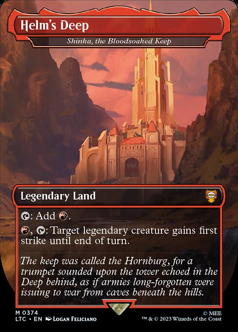 Shinka, the Bloodsoaked Keep (374) - BORDERLESS - FULL ART - Tales of Middle-earth Commander - Game On