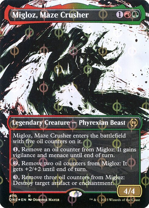 Migloz, Maze Crusher (470) - BORDERLESS (Foil) - Phyrexia: All Will Be One - Game On