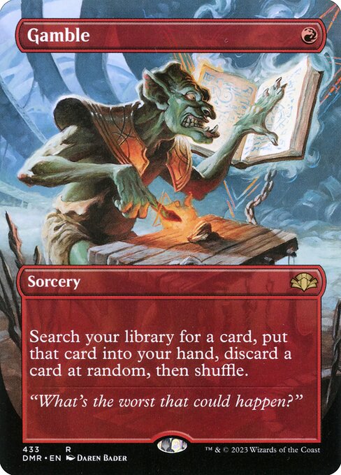 Gamble (433) - BORDERLESS - FULL ART (Foil) - Dominaria Remastered - Game On