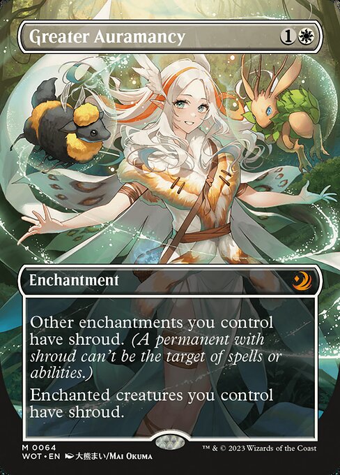 Greater Auramancy (64) - BORDERLESS - FULL ART (Foil) - Wilds of Eldraine: Enchanting Tales - Game On