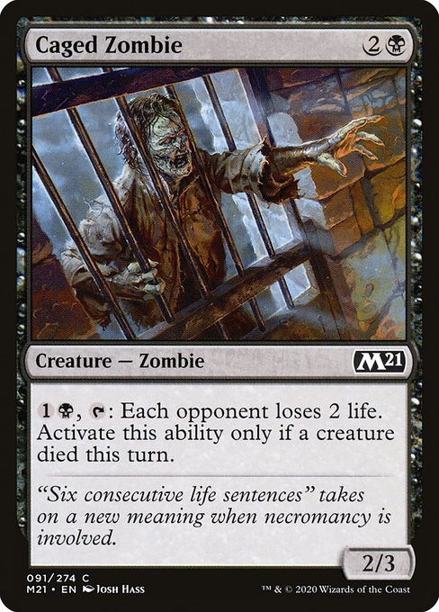 Caged Zombie (91) (Foil) - Core Set 2021 - Game On
