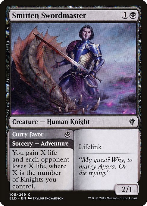 Smitten Swordmaster // Curry Favor (105) - Throne of Eldraine - Game On