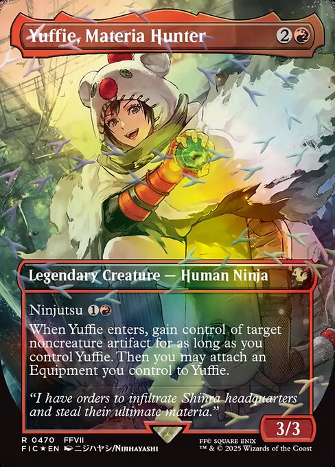 Yuffie, Materia Hunter (470) - BORDERLESS - FULL ART (Foil) - Final Fantasy Commander - Game On