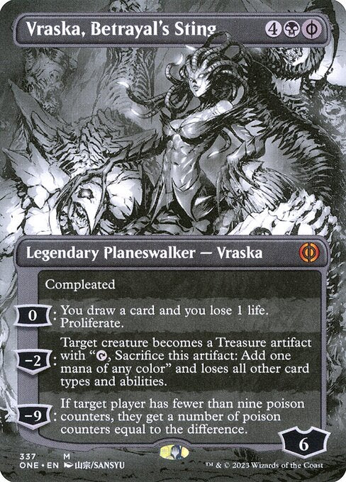 Vraska, Betrayal's Sting (337) - BORDERLESS (Foil) - Phyrexia: All Will Be One - Game On