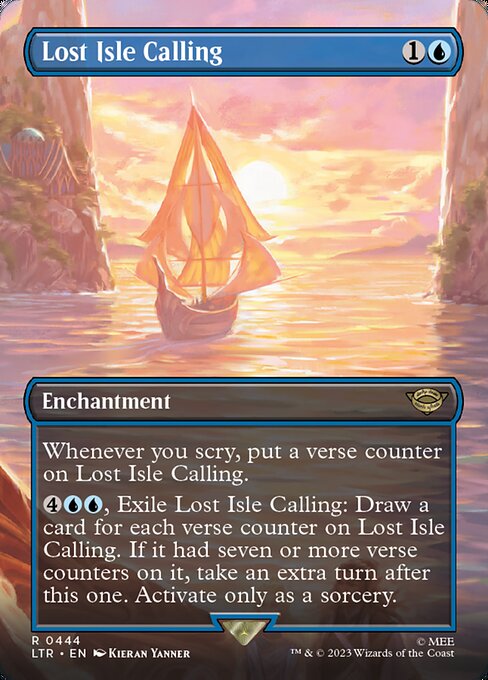 Lost Isle Calling (444) - BORDERLESS - FULL ART (Foil) - The Lord of the Rings: Tales of Middle-earth - Game On