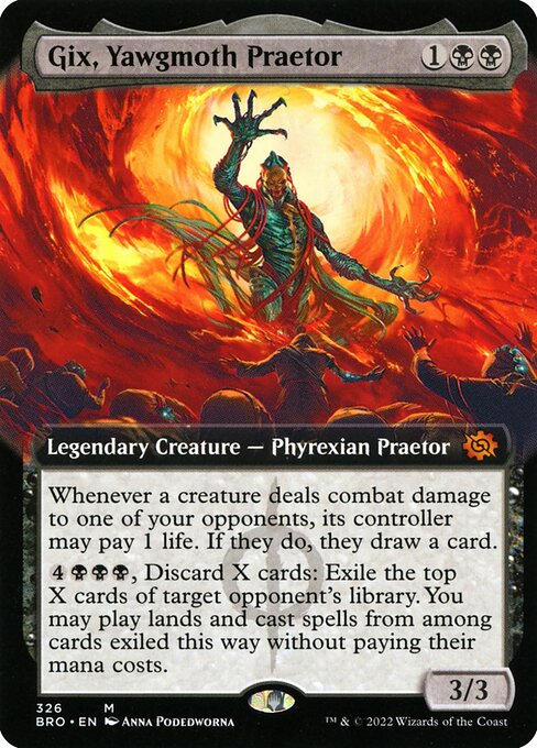 Gix, Yawgmoth Praetor (326) - EXTENDED ART - The Brothers' War - Game On