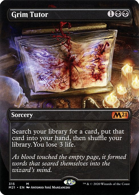 Grim Tutor (315) - BORDERLESS - FULL ART (Foil) - Core Set 2021 - Game On