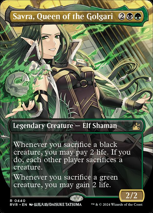 Savra, Queen of the Golgari (440) - BORDERLESS - FULL ART (Foil) - Ravnica Remastered - Game On