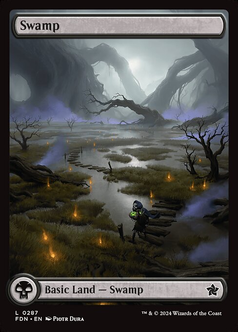 Swamp (287) - FULL ART (Foil) - Foundations - Game On