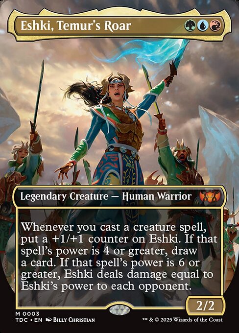 Eshki, Temur's Roar (3) - BORDERLESS - FULL ART (Foil) - Tarkir: Dragonstorm Commander - Game On