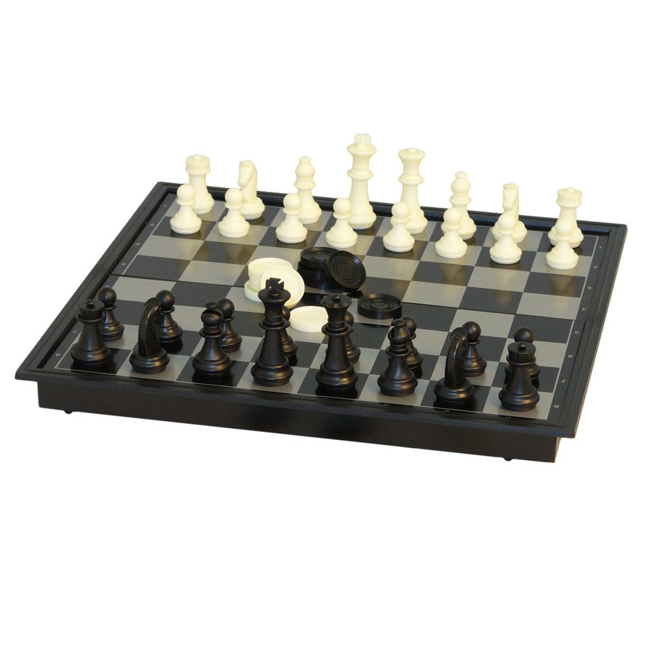 10" Magnetic Chess with Checkers - Classic - Game On