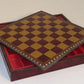 11" Burgundy & Gold Leather Chess - Classic - Game On
