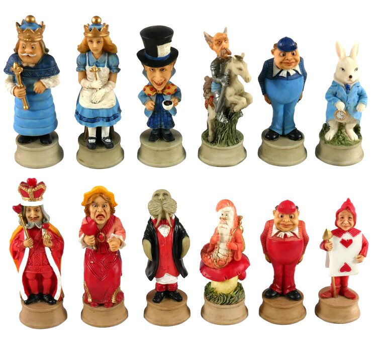 Alice In Wonderland Resin Chessmen - Classic - Game On