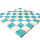 Faux Leather Chess Board - Turquoise & Cream - Game On
