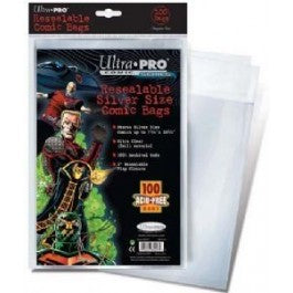 UP Comic Bags Silver Size Resealable 100-Count - Game On